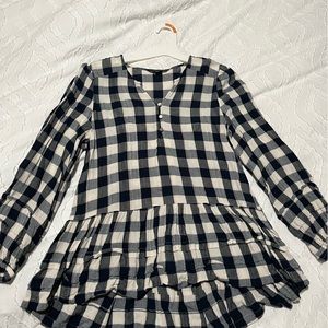 Navy and cream American Eagle blouse